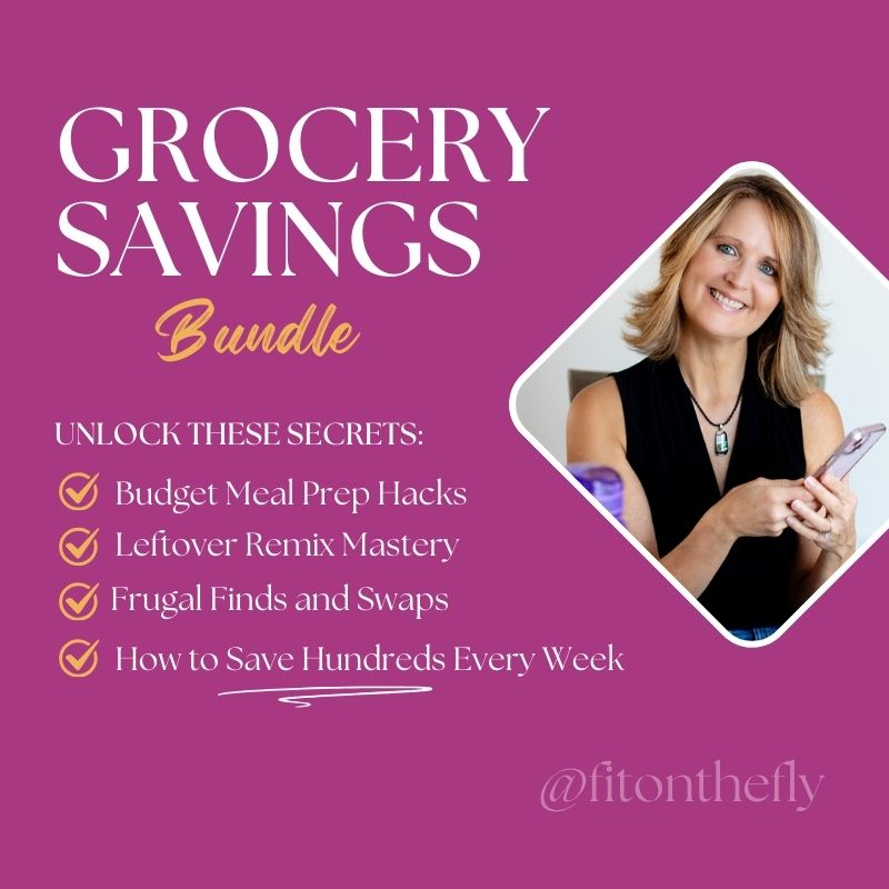 Healthy grocery savings bundle to eat more, exercise less, and lose weight with smart meal prep and budget tips